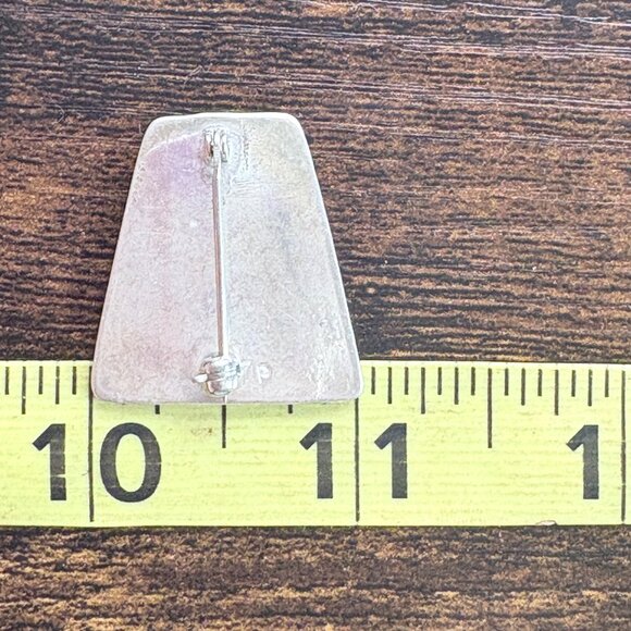VTG Solid Sterling Silver 925 Kokopelli Trapezoid Brooch Size 1" Length - Picture 8 of 9